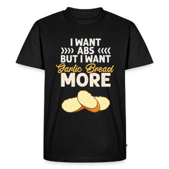 Garlic Garlic Bread Food Gift - Men's Premium Organic T-Shirt - black - Front - Nico (187cm)