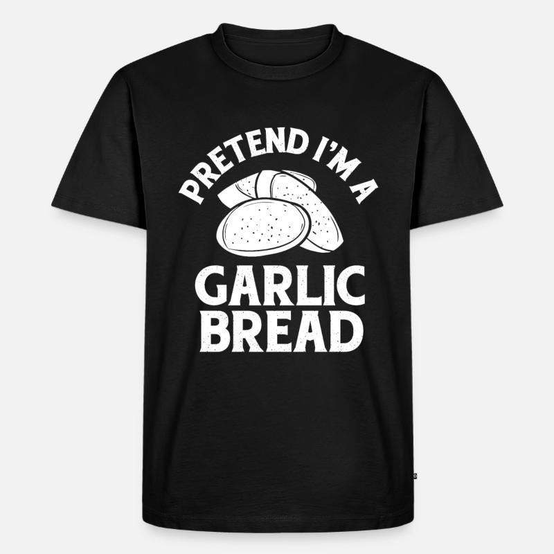 Knoblauch Knoblauchbrot Essen Geschenk - Männer Premium Bio T-Shirt - Schwarz