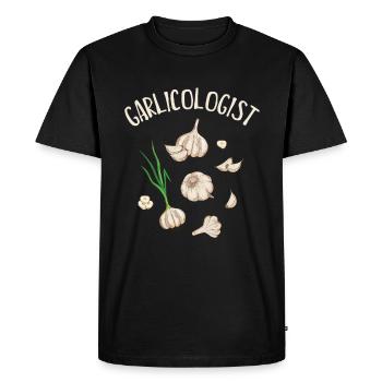 Garlic Garlic Bread Food Gift - Men's Premium Organic T-Shirt - black - Front - Nico (187cm)