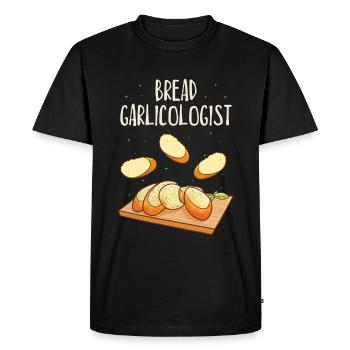 Garlic Garlic Bread Food Gift - Men's Premium Organic T-Shirt - black - Front - Nico (187cm)