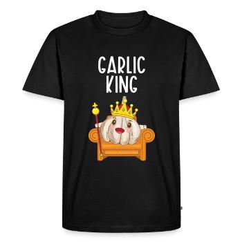 Garlic Garlic Bread Food Gift - Men's Premium Organic T-Shirt - black - Front - Nico (187cm)
