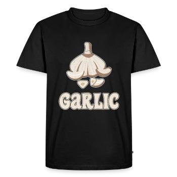 Garlic Garlic Bread Food Gift - Men's Premium Organic T-Shirt - black - Front - Nico (187cm)