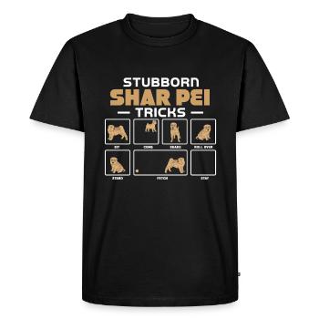 Chinese Shar Pei - Men's Premium Organic T-Shirt - black - Front - Nico (187cm)
