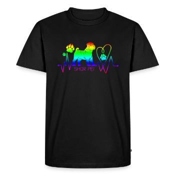 Chinese Shar Pei - Men's Premium Organic T-Shirt - black - Front - Nico (187cm)