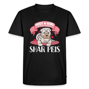 Chinese Shar Pei - Men's Premium Organic T-Shirt - black - Front - Nico (187cm)
