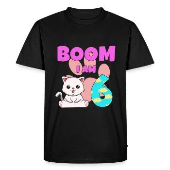 6th birthday cat - Men's Premium Organic T-Shirt - black - Front - Nico (187cm)