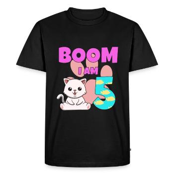 5th birthday cat - Men's Premium Organic T-Shirt - black - Front - Nico (187cm)