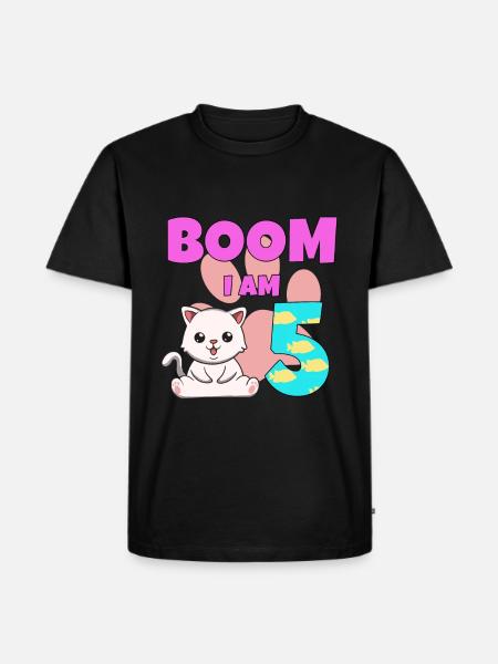 5th birthday cat - Men's Premium Organic T-Shirt - black