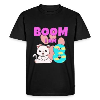 8th birthday cat - Men's Premium Organic T-Shirt - black - Front - Nico (187cm)