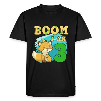 3rd birthday fox - Men's Premium Organic T-Shirt - black - Front - Nico (187cm)