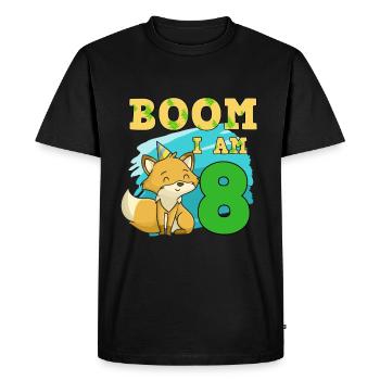 8th birthday fox - Men's Premium Organic T-Shirt - black - Front - Nico (187cm)