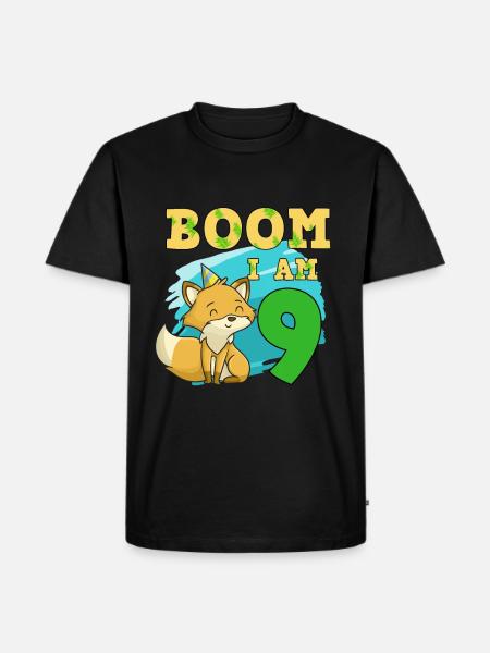 9th birthday fox - Men's Premium Organic T-Shirt - black