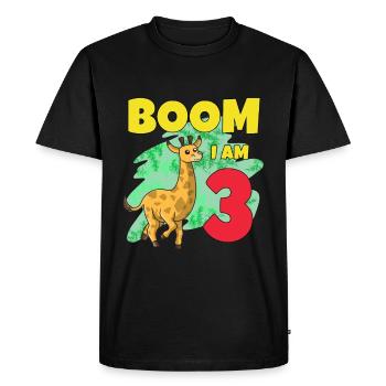 3rd birthday giraffe - Men's Premium Organic T-Shirt - black - Front - Nico (187cm)
