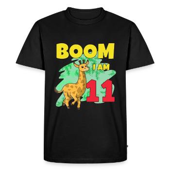 11th birthday giraffe - Men's Premium Organic T-Shirt - black - Front - Nico (187cm)