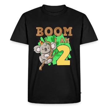 2ème anniversaire koala - T-shirt Premium bio Homme - noir - Devant - Nico (187cm)