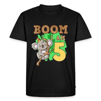 5ème anniversaire koala - T-shirt Premium bio Homme - noir - Devant - Nico (187cm)