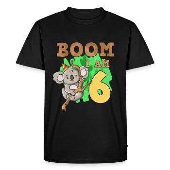 6ème anniversaire koala - T-shirt Premium bio Homme - noir - Devant - Nico (187cm)