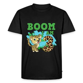 3rd Birthday Leopard - Men's Premium Organic T-Shirt - black - Front - Nico (187cm)