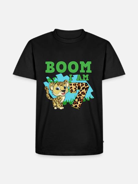 7th birthday leopard - Men's Premium Organic T-Shirt - black