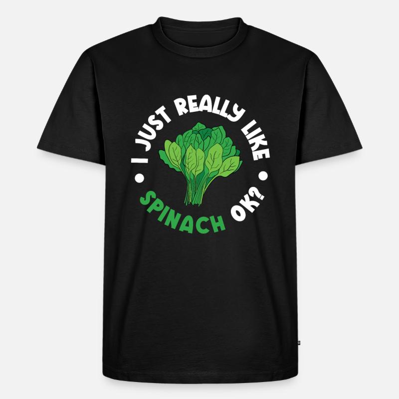 Spinat - Männer Premium Bio T-Shirt - Schwarz