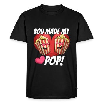 You made my pop love - Men's Premium Organic T-Shirt - black - Front - Nico (187cm)