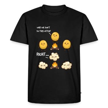Popcorn Camping Citation Drôle Popcorn - T-shirt Premium bio Homme - noir - Devant - Nico (187cm)