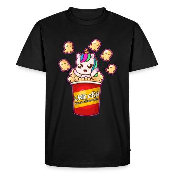 Unicorn Magical Buttery Goodness - Men's Premium Organic T-Shirt - black - Front - Nico (187cm)