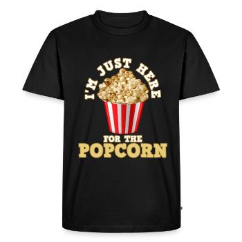 I'm only here for the popcorn - Men's Premium Organic T-Shirt - black - Front - Nico (187cm)
