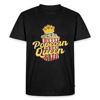Popcorn Queen - Men's Premium Organic T-Shirt - black - Front - Nico (187cm)