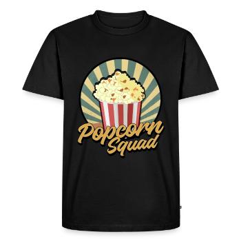 Popcorn Squad - Men's Premium Organic T-Shirt - black - Front - Nico (187cm)