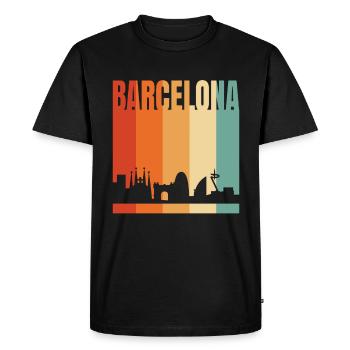Barcelone - T-shirt Premium bio Homme - noir - Devant - Nico (187cm)