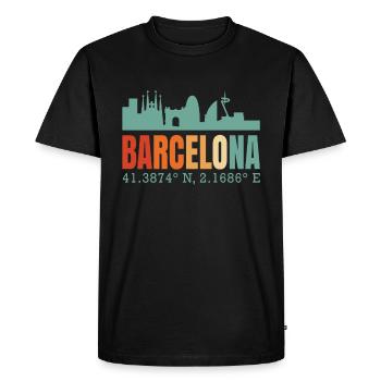 Barcelone - T-shirt Premium bio Homme - noir - Devant - Nico (187cm)