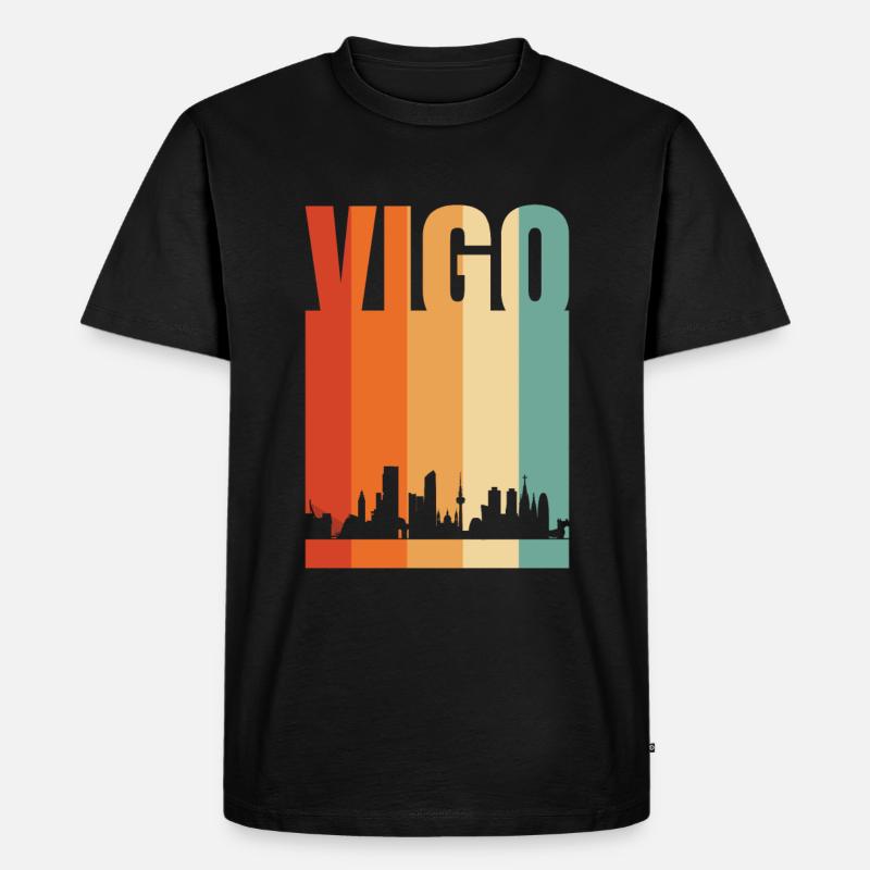Vigo - Männer Premium Bio T-Shirt - Schwarz