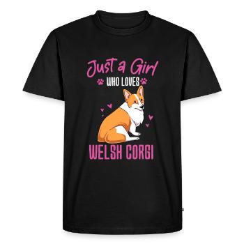 Corgi gallois - T-shirt Premium bio Homme - noir - Devant - Nico (187cm)