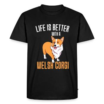 Corgi gallois - T-shirt Premium bio Homme - noir - Devant - Nico (187cm)