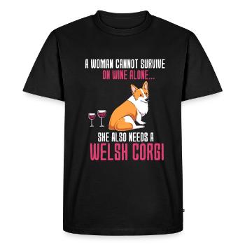 Corgi gallois - T-shirt Premium bio Homme - noir - Devant - Nico (187cm)