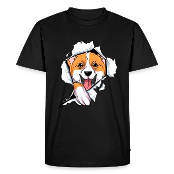 Corgi gallois - T-shirt Premium bio Homme - noir - Devant - Nico (187cm)