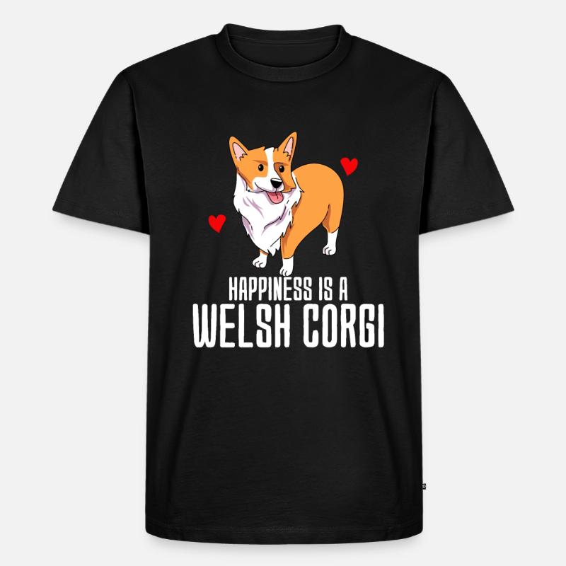 Welsh Corgi - Männer Premium Bio T-Shirt - Schwarz