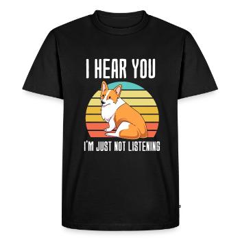 Corgi gallois - T-shirt Premium bio Homme - noir - Devant - Nico (187cm)