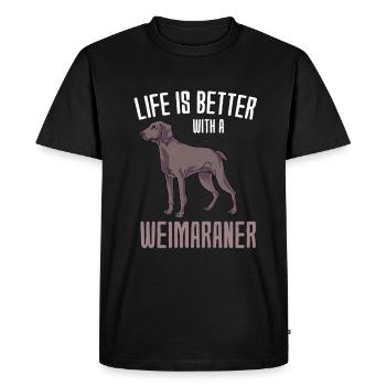 Weimaraner - T-shirt Premium bio Homme - noir - Devant - Nico (187cm)
