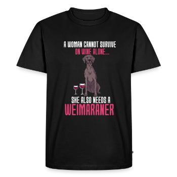 Weimaraner - T-shirt Premium bio Homme - noir - Devant - Nico (187cm)
