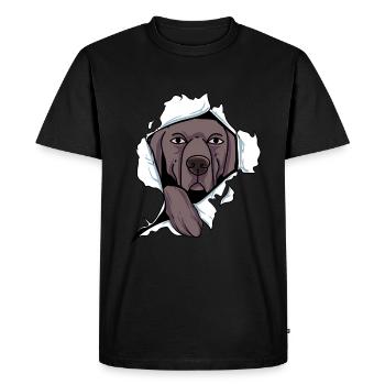 Weimaraner - T-shirt Premium bio Homme - noir - Devant - Nico (187cm)
