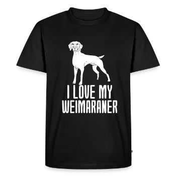 Weimaraner - T-shirt Premium bio Homme - noir - Devant - Nico (187cm)