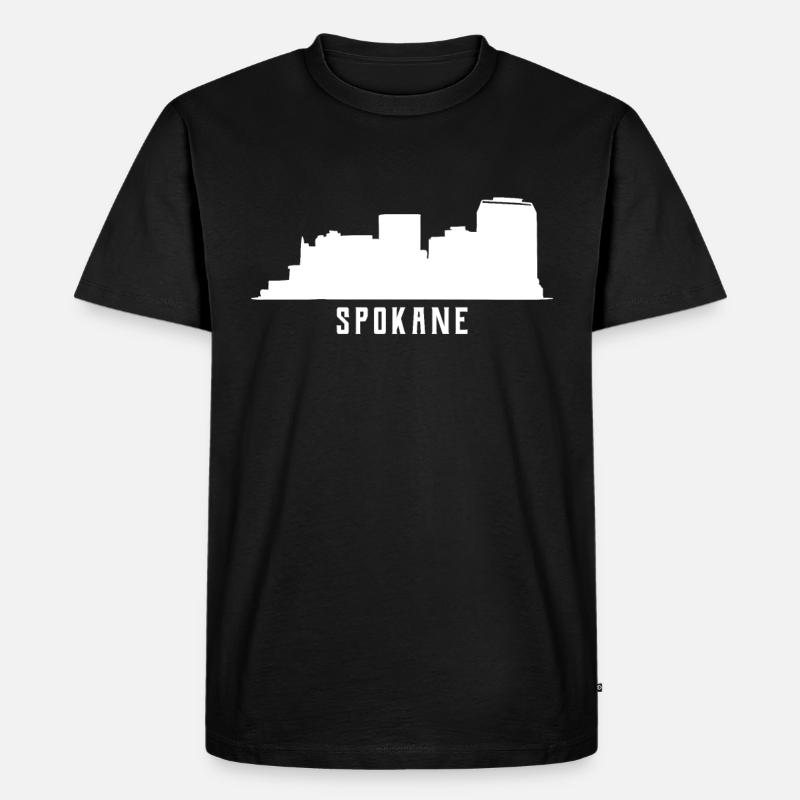 Spokane Skyline - Männer Premium Bio T-Shirt - Schwarz