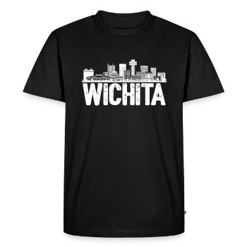 Wichita Skyline - Men's Premium Organic T-Shirt - black - Front - Nico (187cm)