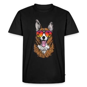 Corgi gallois - T-shirt Premium bio Homme - noir - Devant - Nico (187cm)