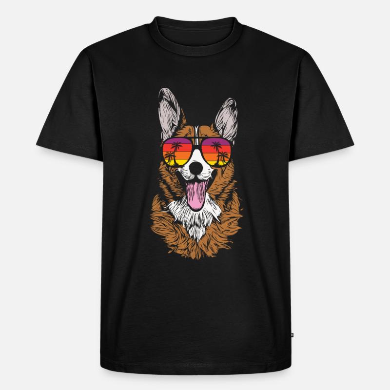Welsh Corgi - Männer Premium Bio T-Shirt - Schwarz