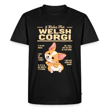 Corgi gallois - T-shirt Premium bio Homme - noir - Devant - Nico (187cm)
