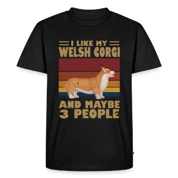 Corgi gallois - T-shirt Premium bio Homme - noir - Devant - Nico (187cm)
