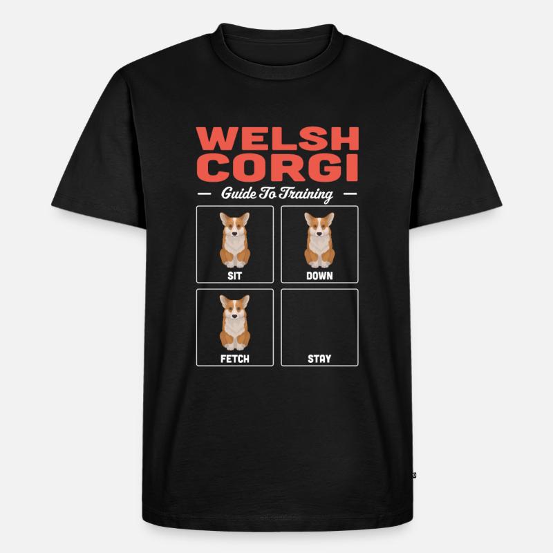 Welsh Corgi - Männer Premium Bio T-Shirt - Schwarz